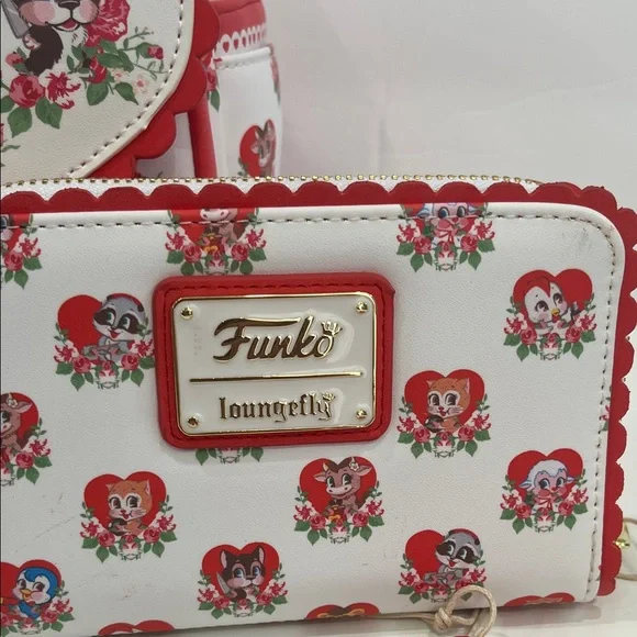 Loungefly Funko Villainous Valentines Heart Character Print Backpack & Wallet - Picture 4 of 10